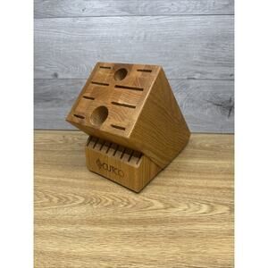 Cutco Homemaker 18 Slot Countertop Knife Block #1748 Honey Oak Made In USA